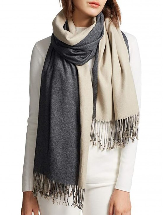 Cashmere Feeling Double Sided Solid Color Premium Scarf